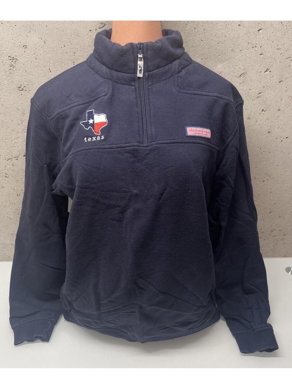 Vineyard Vines Fleece - State of Texas Embroidered - 1/4 Zip Pullover X-Small